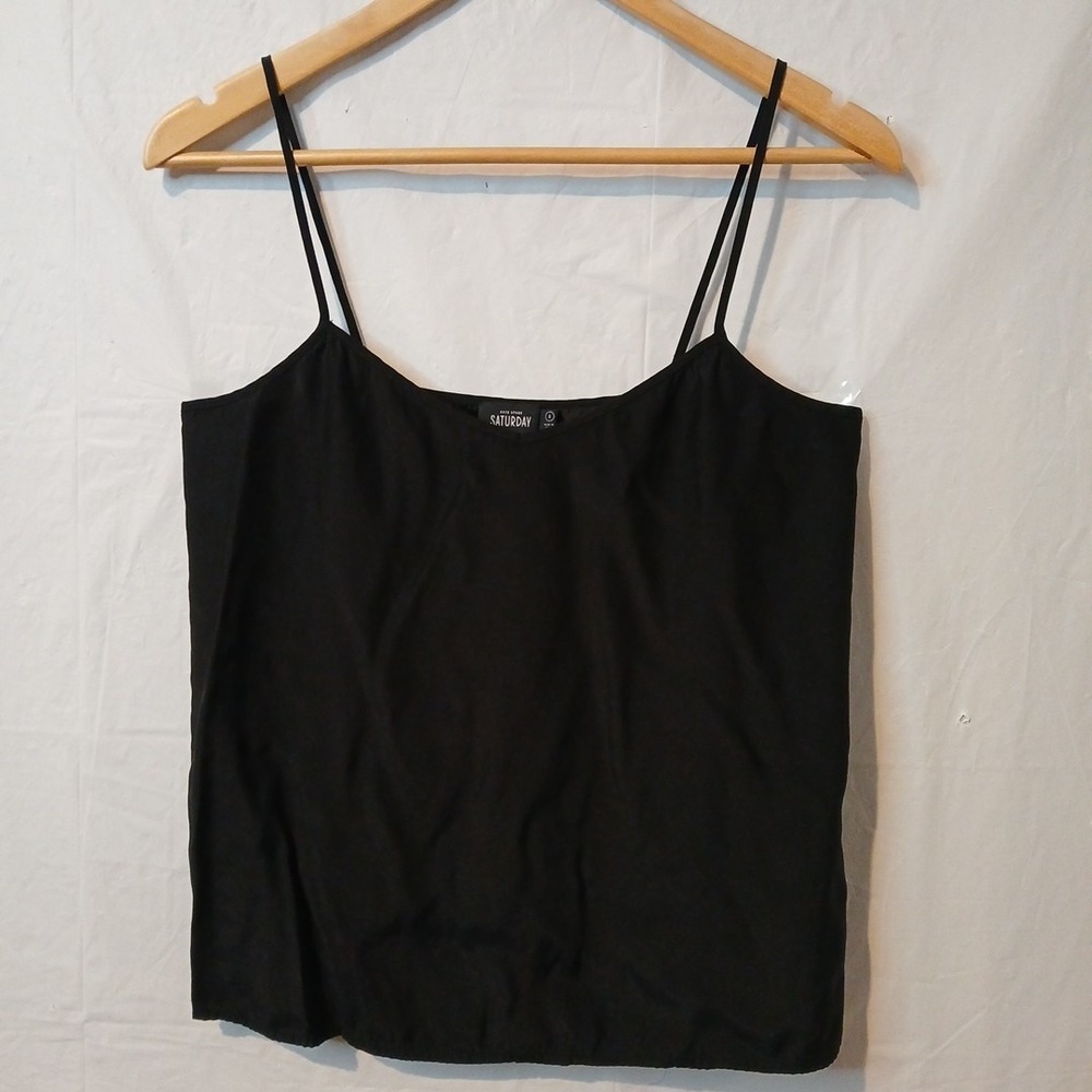 Kate Spade Saturday Size Small Black Silk Viscose Tank Top
